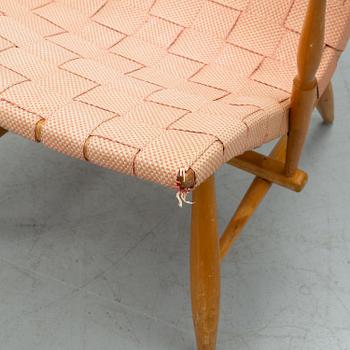 A Swedish Modern birch easy chair, 1940's.