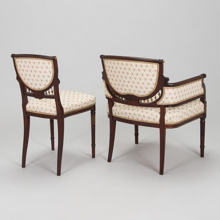 A six-piece furniture set, Nikolai Boman's, Turku, 1890s.
