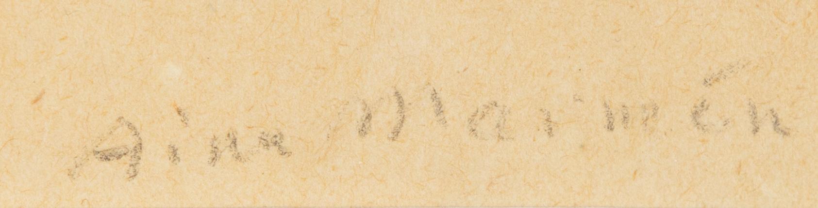 Aina Marmén, pencil on paper, signed.