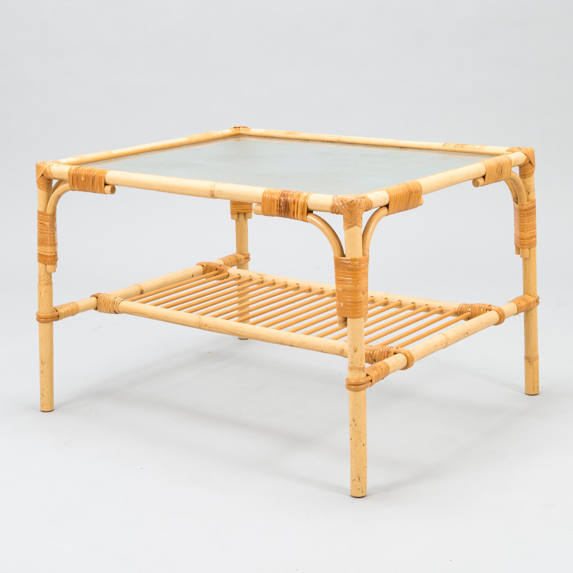 A Finnish rattan table, Sokeva-Käsityö, last quarter of the 20th Century.