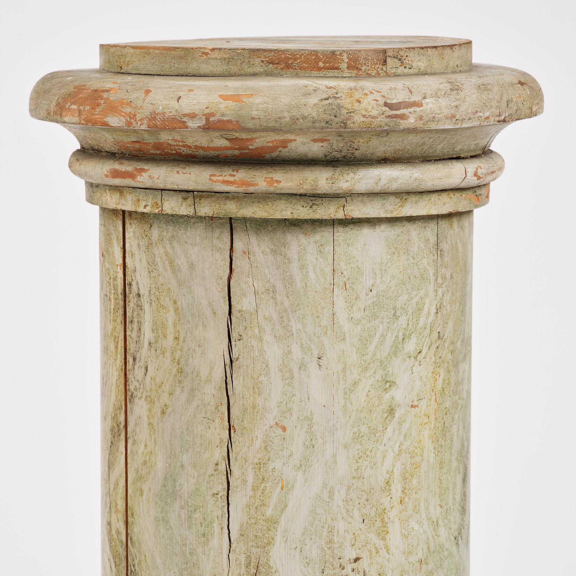 A Swedish Empire marbled column, first part 19th century.