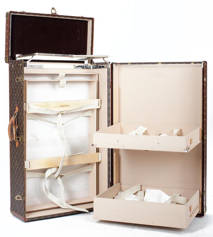 A Louis Vuitton wardrobe trunk.