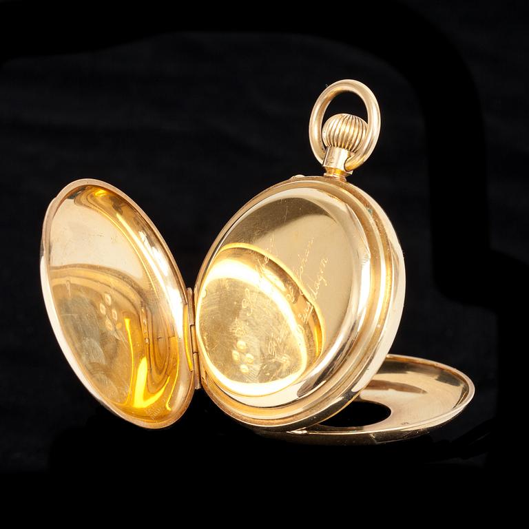 FICKUR, 18K, John Bennett, London. Med KLOCKKEDJA, 18K.