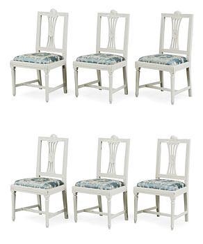 221. Six Gustavian chairs.