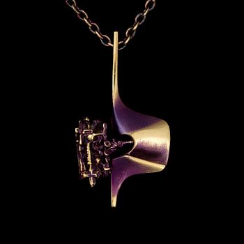 BJÖRN WECKSTRÖM, A PENDANT Springfield, flame bronze, Lapponia 1980´s.