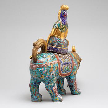 A large cloisonne sculpture/incense burner, 20th century.