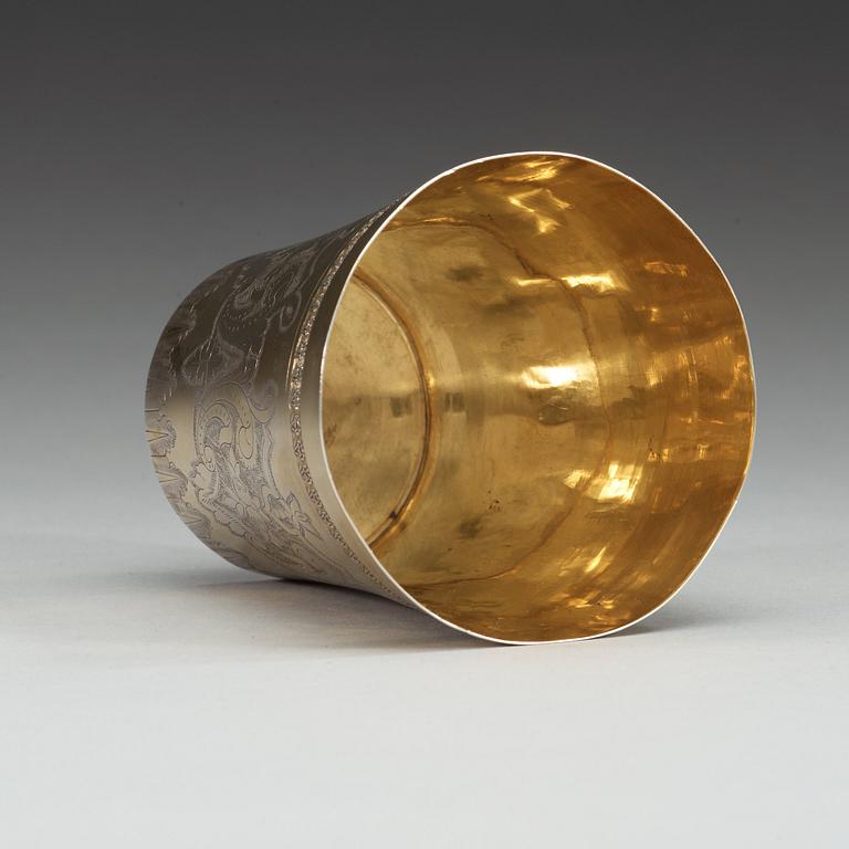 A Turkish silver-gilt beaker, c. 1900.
