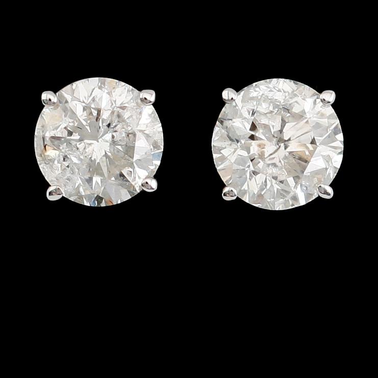 ÖRHÄNGEN, 1 par, 14 k vitguld, briljantslipade diamanter tot ca 1.75 ct.