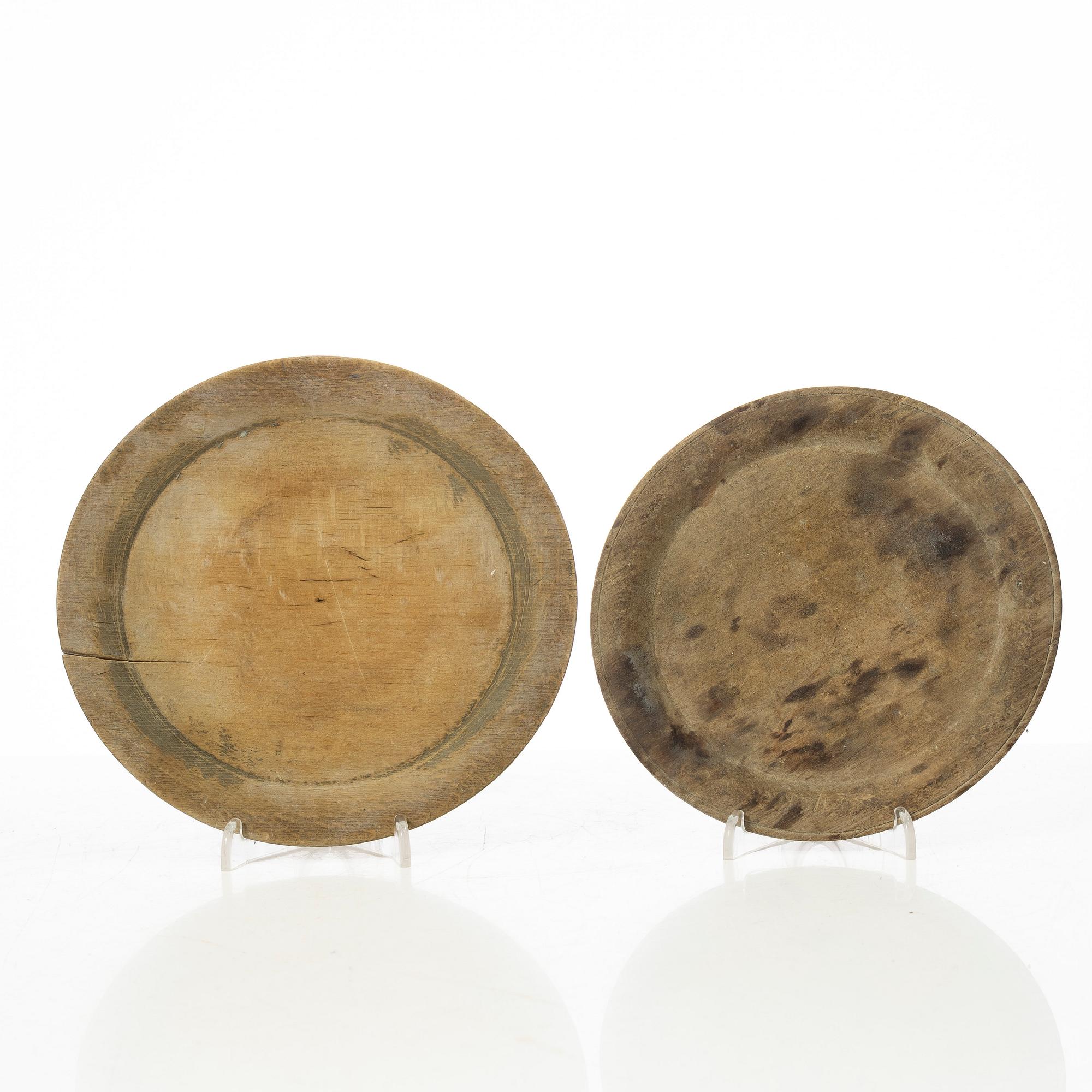 Wooden discs, 7 pcs. Folk art, 19th century.