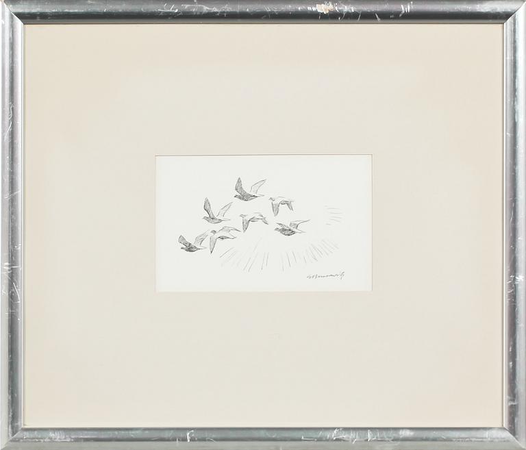 GUNNAR BRUSEWITZ, 3 st, tuschteckningar, signerade.