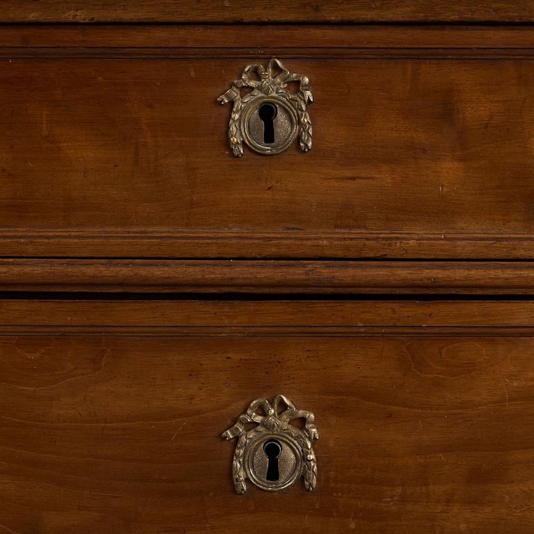 A Directoire late 18th century mahogany commode.