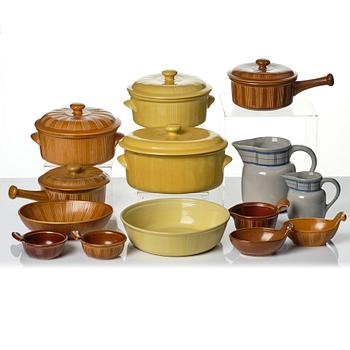 Wilhelm Kåge, 14 pieces of a 'Eldorado' service, Gustavsberg, Sweden, 1936-1962.