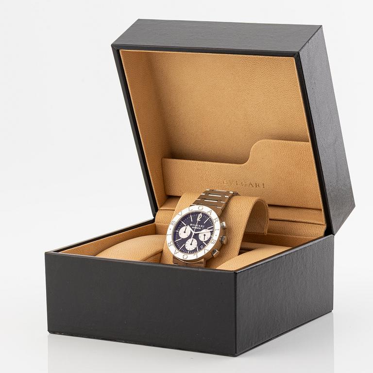 Bulgari, chronograph, wristwatch, 38 mm.