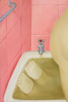 Fernando Botero, "Badrummet/El cuarto de baño".