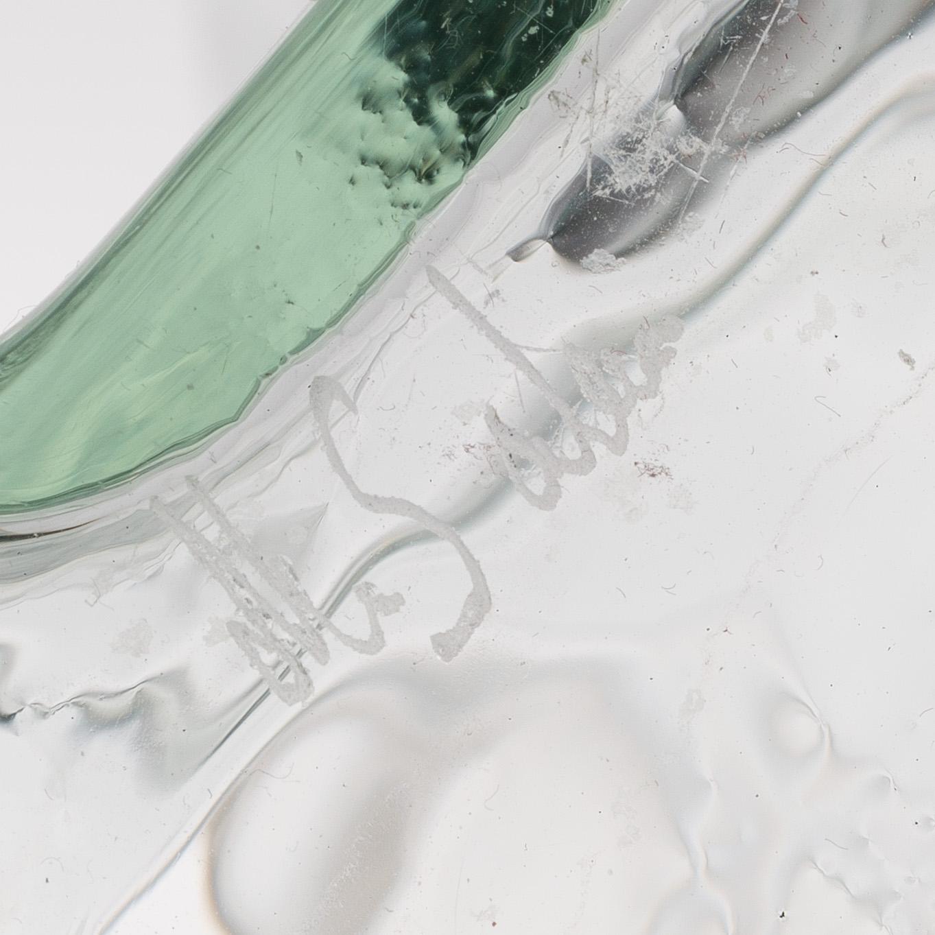 MARKKU SALO, A GLASS SCULPTURE. From the series "Depends on water". Signed M. Salo. Nuutajärvi, late 1990s.