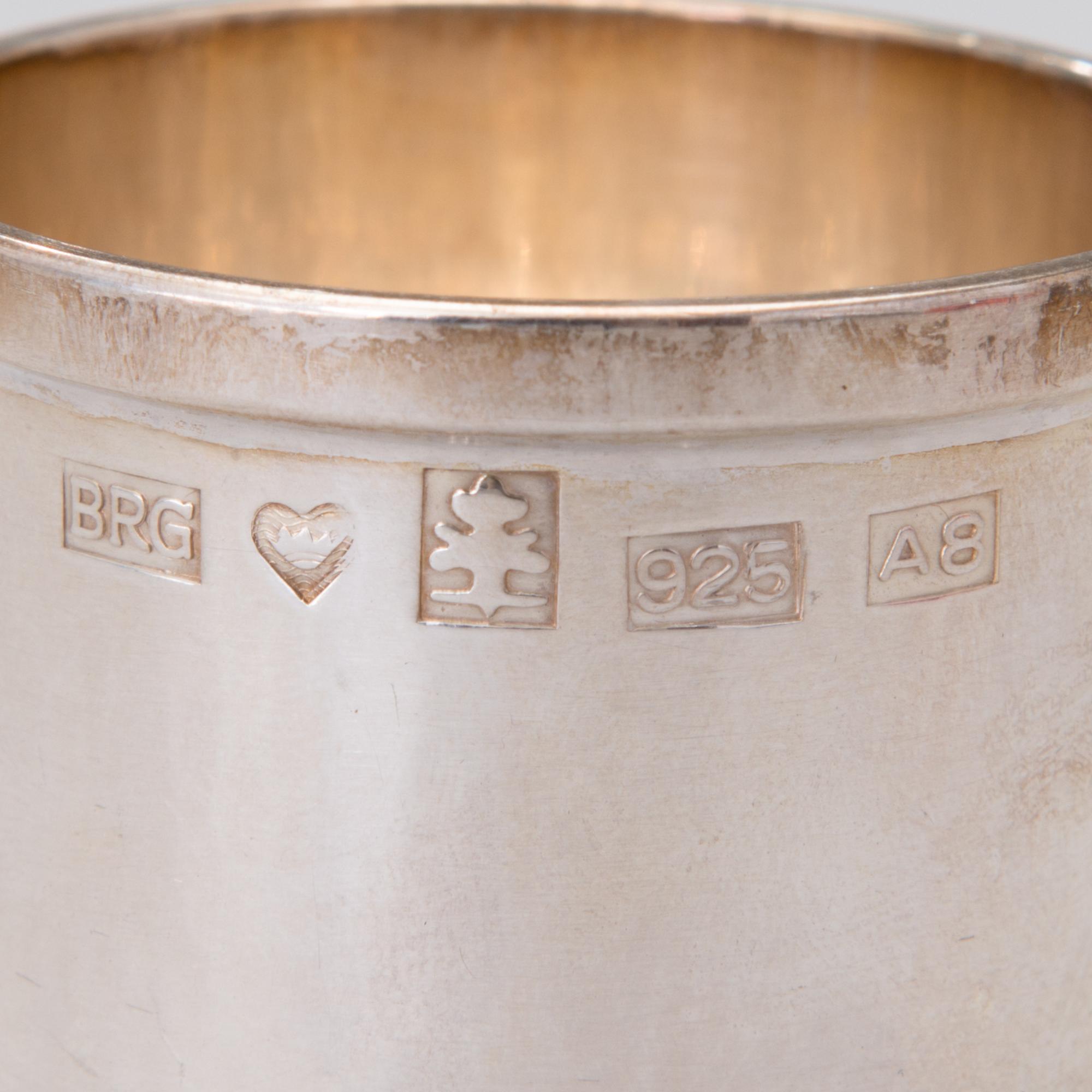 TWO SILVER BEAKERS, Tammisaari 1978.