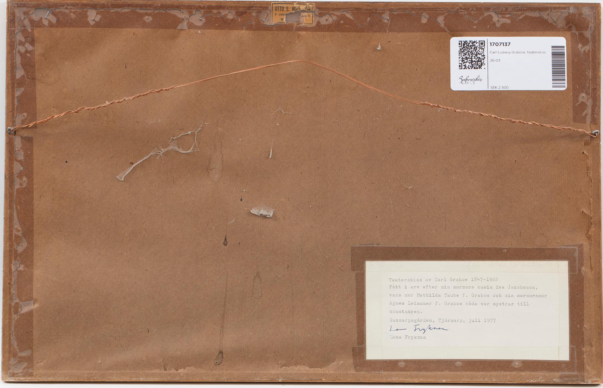 Carl Ludwig Grabow, theatre sketch.