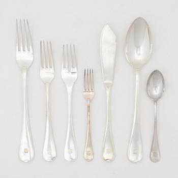 C.G. Hallberg, a Swedish silver cutlery set, model "Svensk", Stockholm, some 1950 (84 pieces).