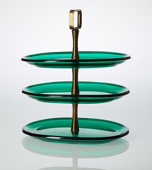 A Josef Frank green glass etagère, Svenskt Tenn.