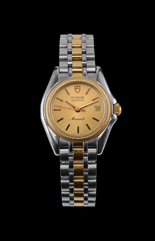 NAISTEN RANNEKELLO, Tudor Monarch (Rolex). Kultaa, teräs. ref. 15833, no 690541.