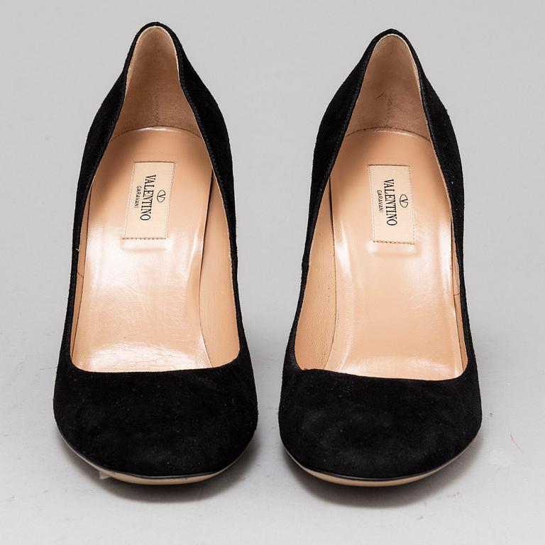 VALENTINO, a pair of suede height heel shoes, size 39.