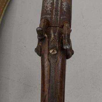 A PERCUSSION LOCK RIFLE, 19th century.