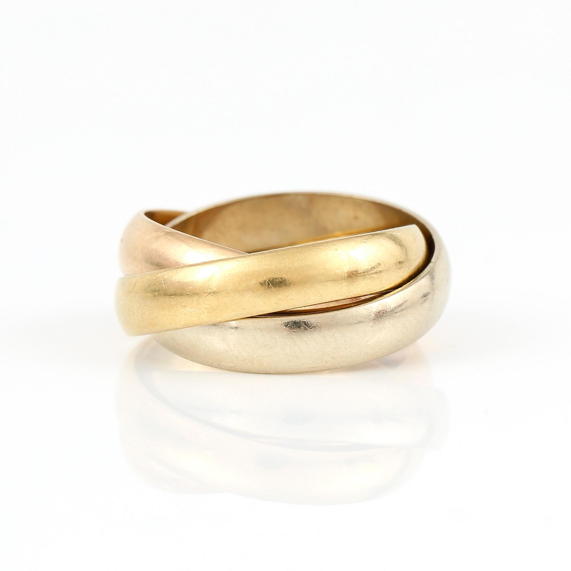 RING, 18K guld, "Trinity", Cartier. Vikt 5,9 g.