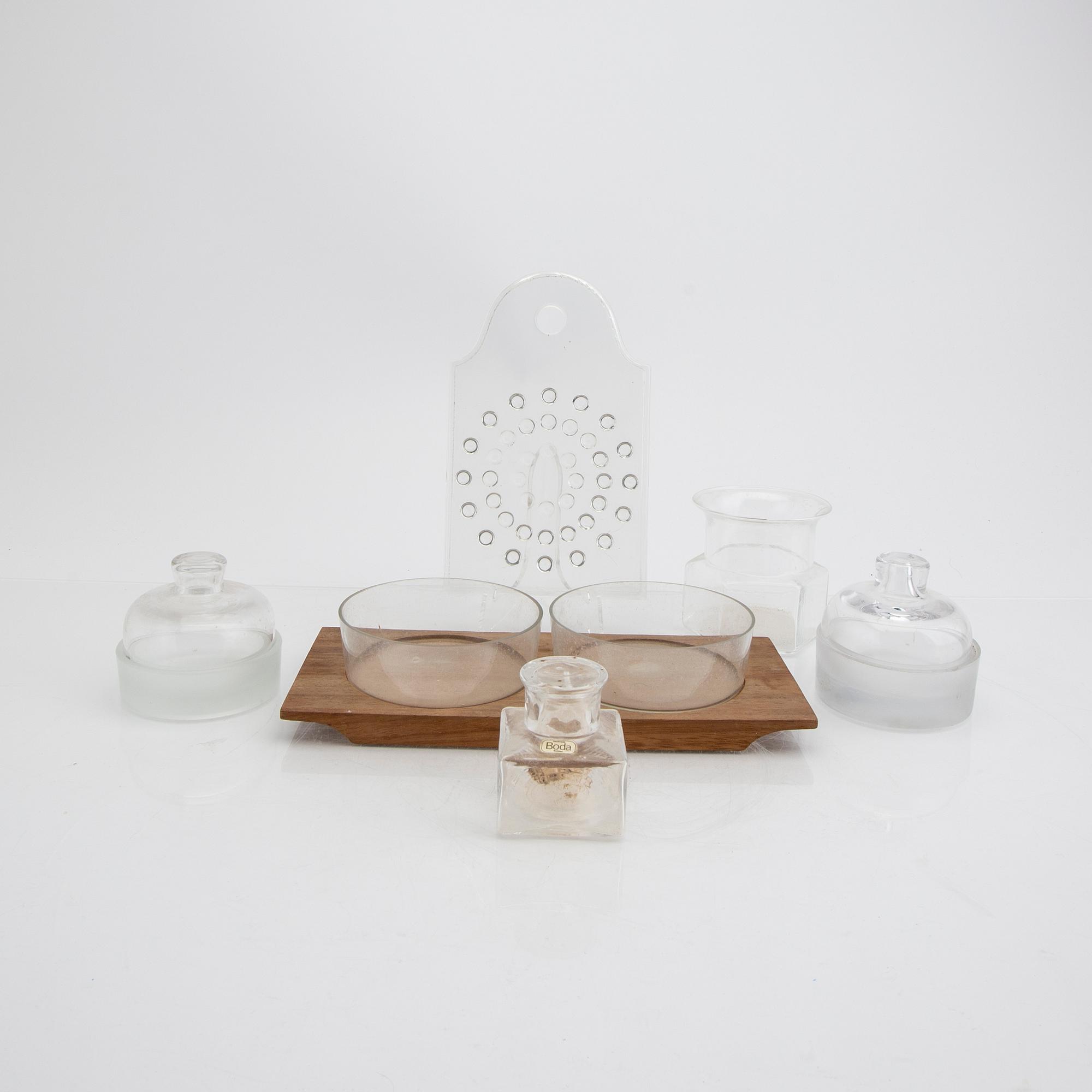 Signe Persson-Melin, skålar samt bricka mm 6 dlr Kosta Boda.