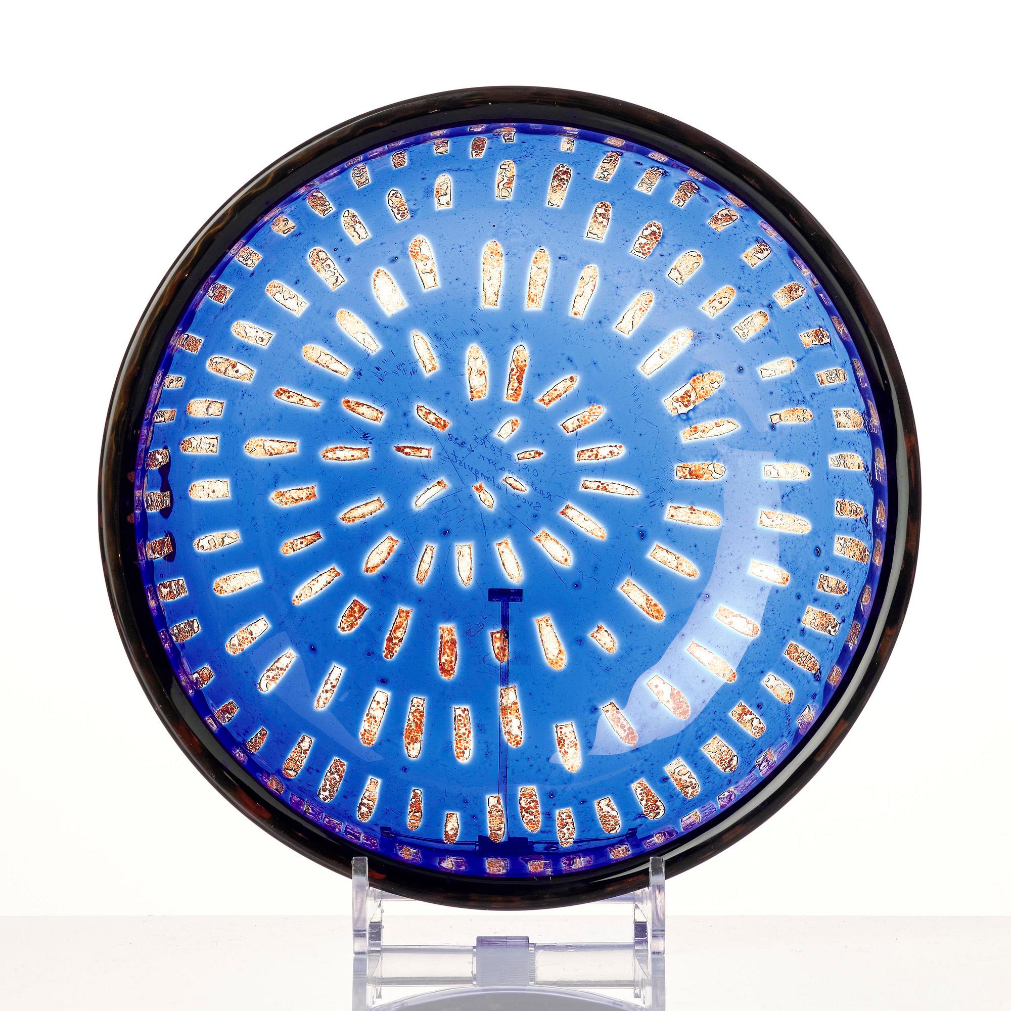 Sven Palmqvist, a ravenna glass bowl, Orrefors, Sweden, 1975, no 6228.