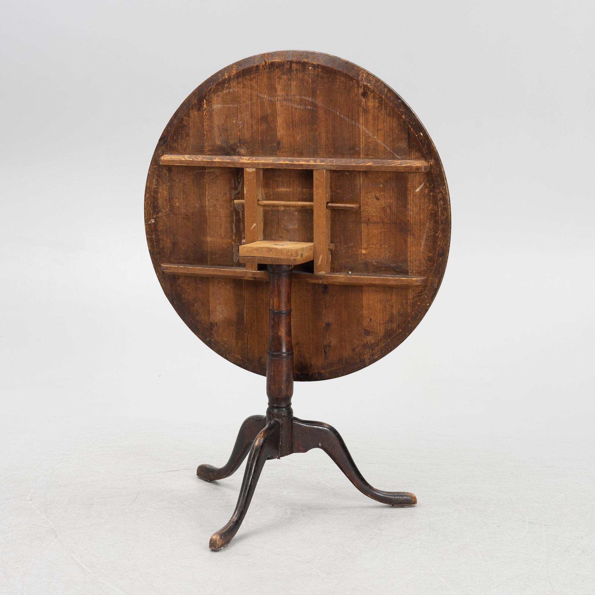 A burr alder tilt-top table by A. J. Rosendahl (master active in Arboga 1762-1836).
