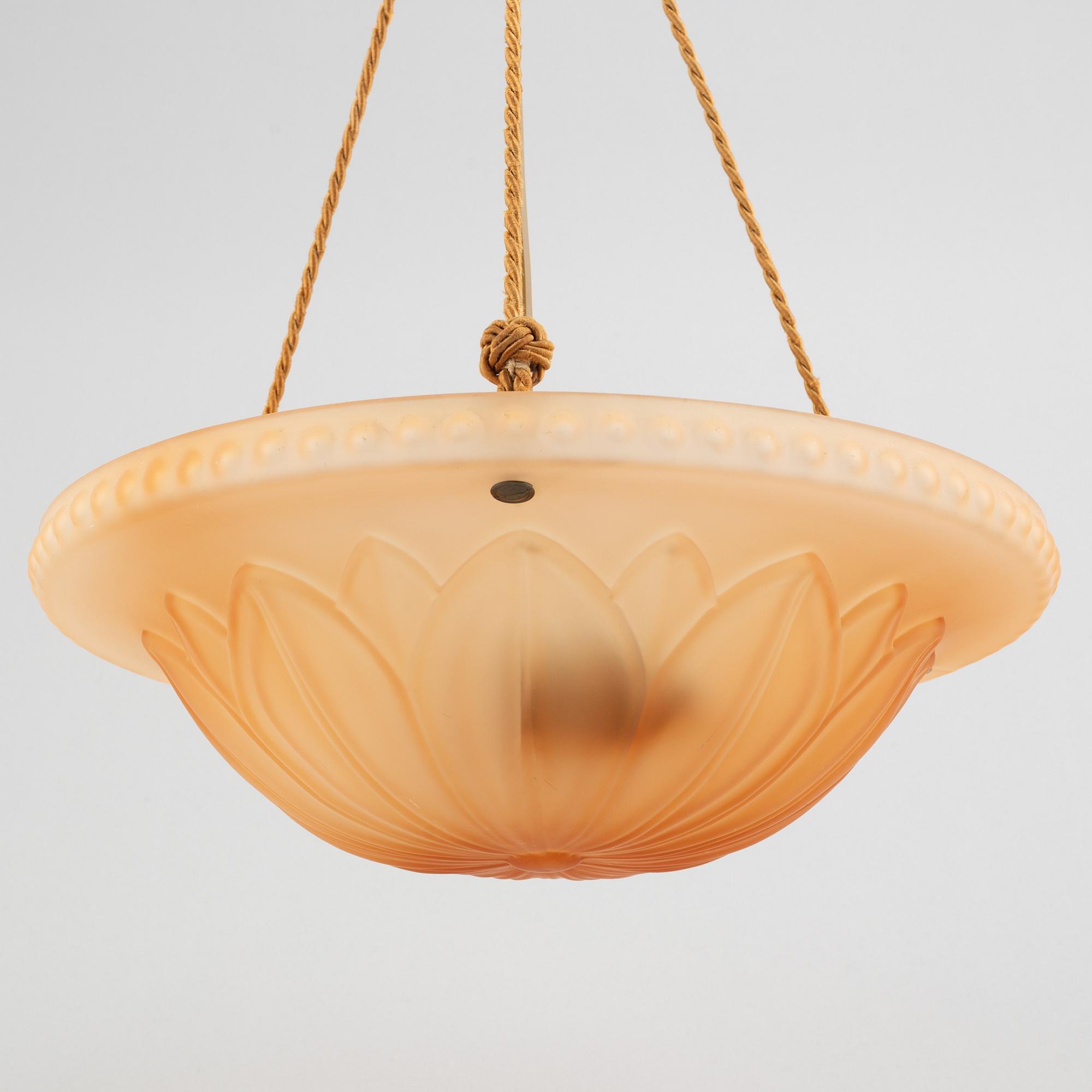 Harald Notini, taklampa, modell "10074", Arvid Böhlmarks Lampfabrik, 1930-tal.