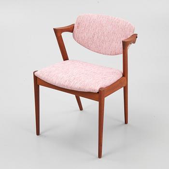 Kai Kristensen six chairs, model 42, Denmark, 1960's.