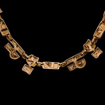 Björn Weckström, NECKLACE, "Tenochtitlan", 14K gold. Lapponia 1984.