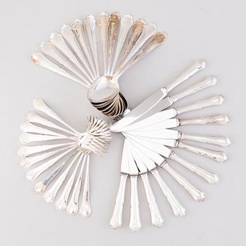 A 36-piece 'Chippendale' silver cutlery for Auran Kultaseppä.