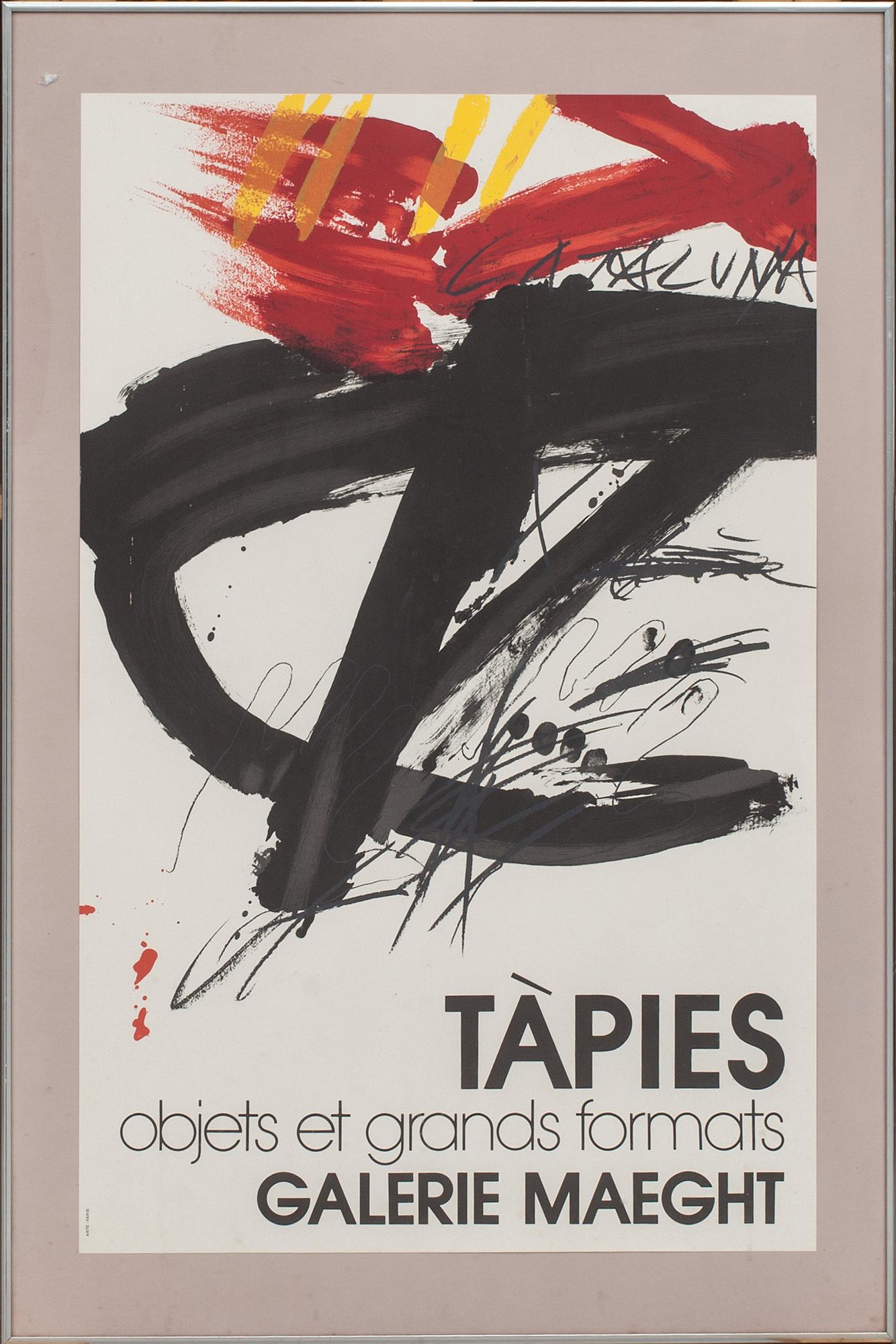 ANTONI TÀPIES, efter, utställningsaffisch, litografiskt tryck. 1900-tal.