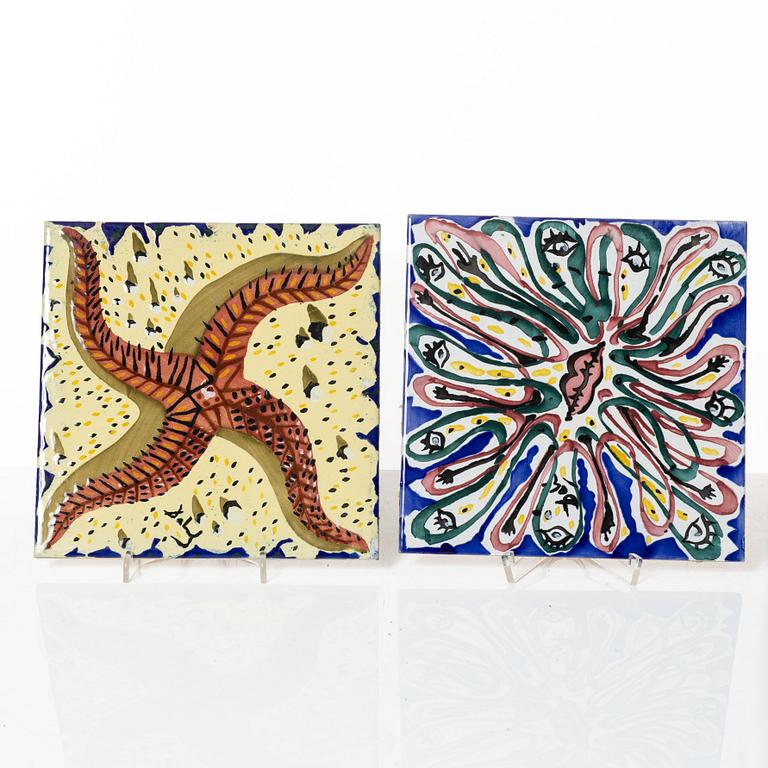 Salvador Dalí, after. Twelve earthenware tiles, late 20th Century.
