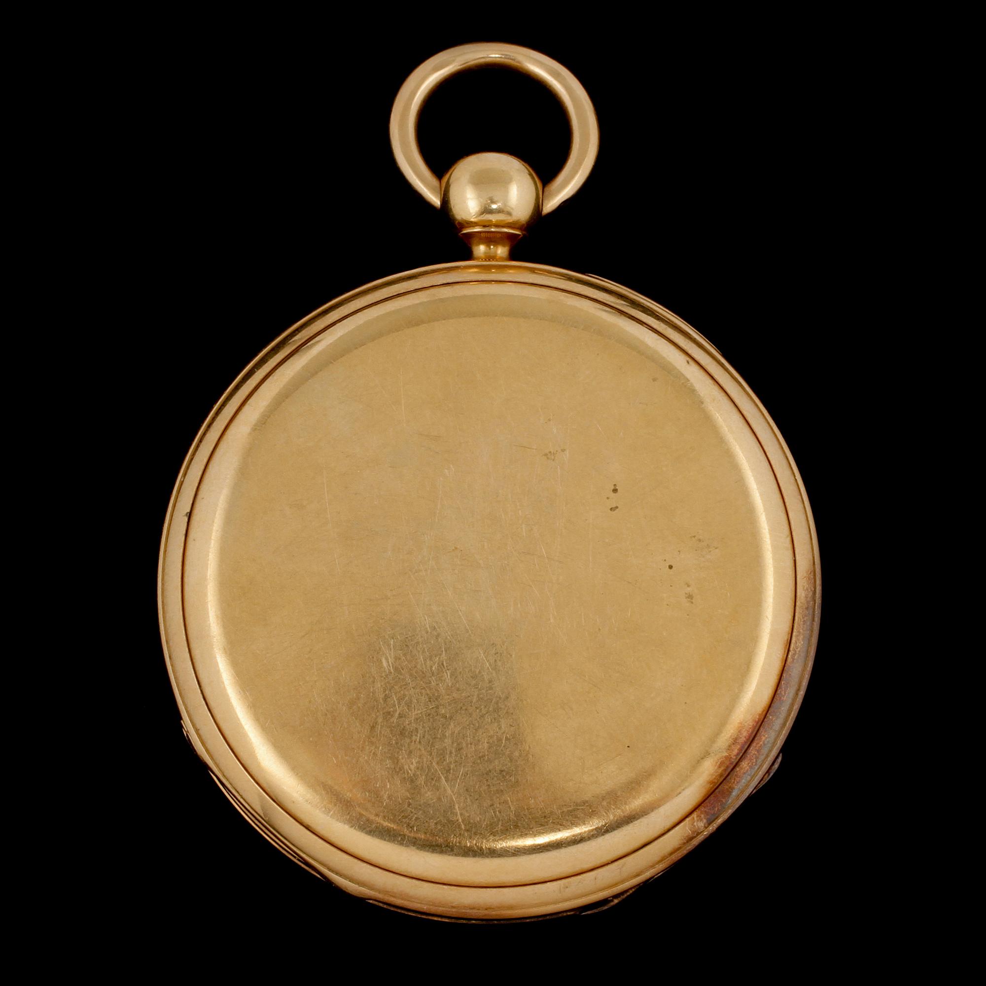 FICKUR, 18k guld, Carl Christian Wildschilödtz, Köpenhamn, 1860. Vikt 106 g.