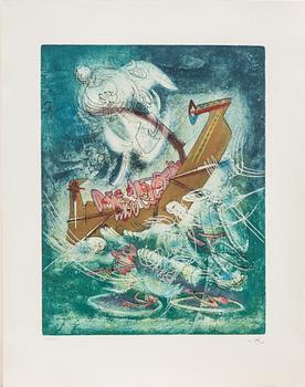 ROBERTO MATTA, etsning/akvatint, 10 st, "Hom'mere", signerade och numrerade 49/100. 1975.