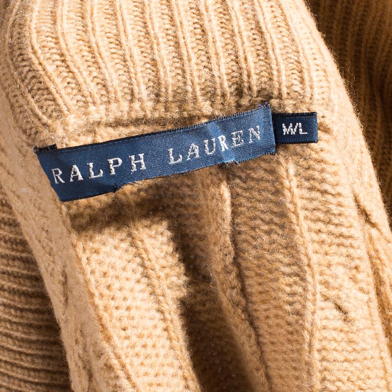 A beige wool-and cashmere poncho by Ralph Lauren.