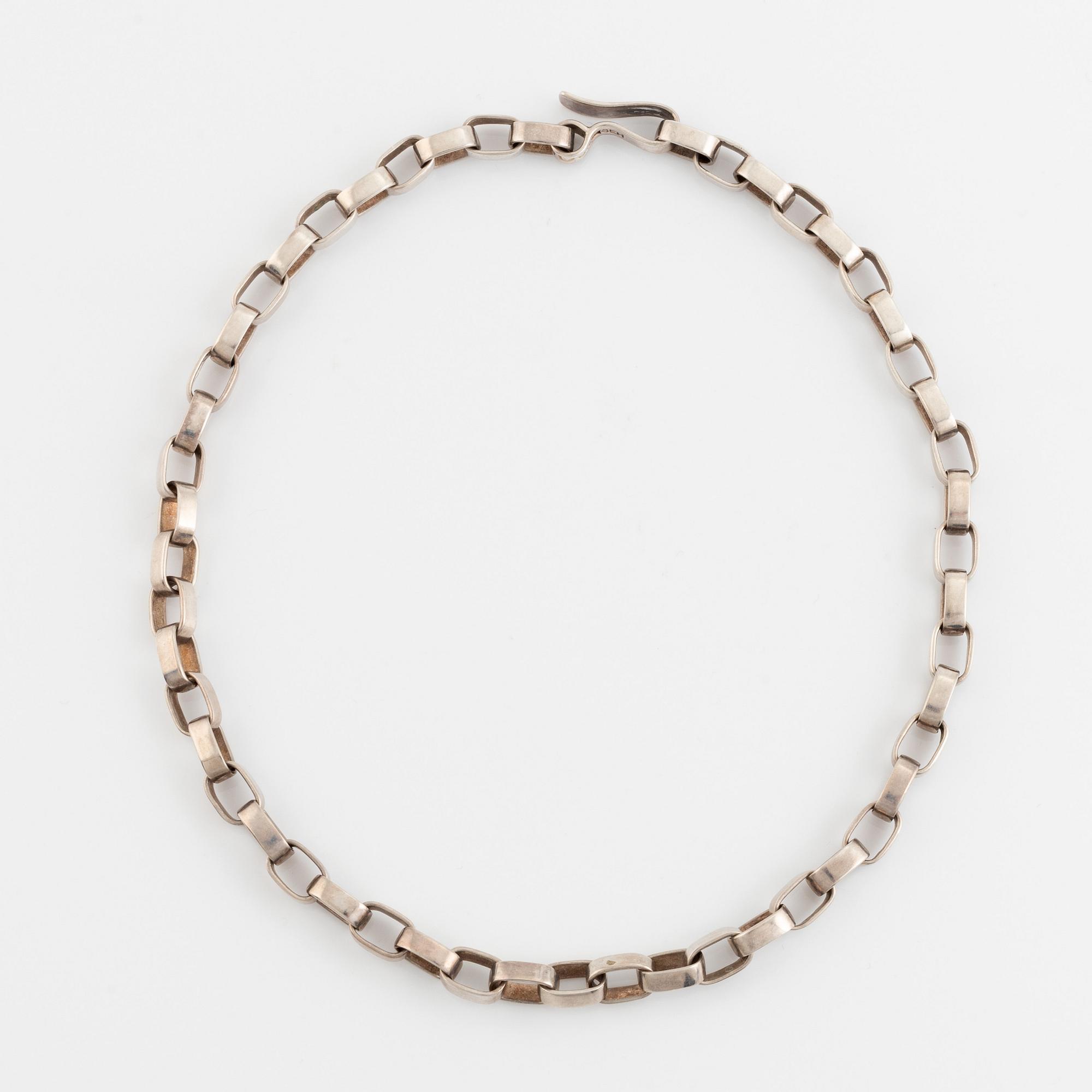 Sven-Erik Högberg, armband samt collier, silver.