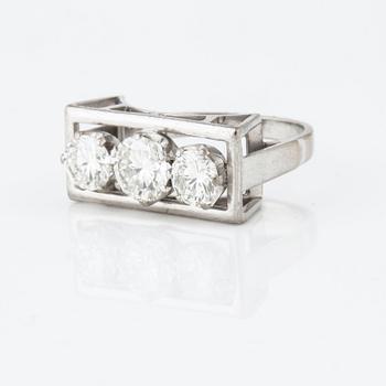 A brilliant cut diamond ring.