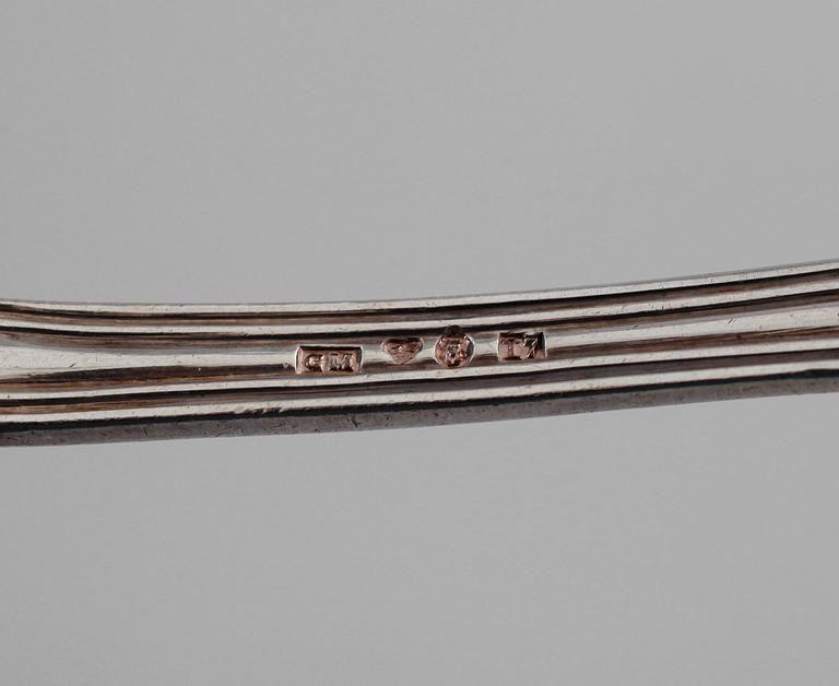DESSERTSKEDAR, 10 st, silver, Gustaf Möllenborg, Stockholm tidigt 1900-tal. Vikt ca 268 gram.