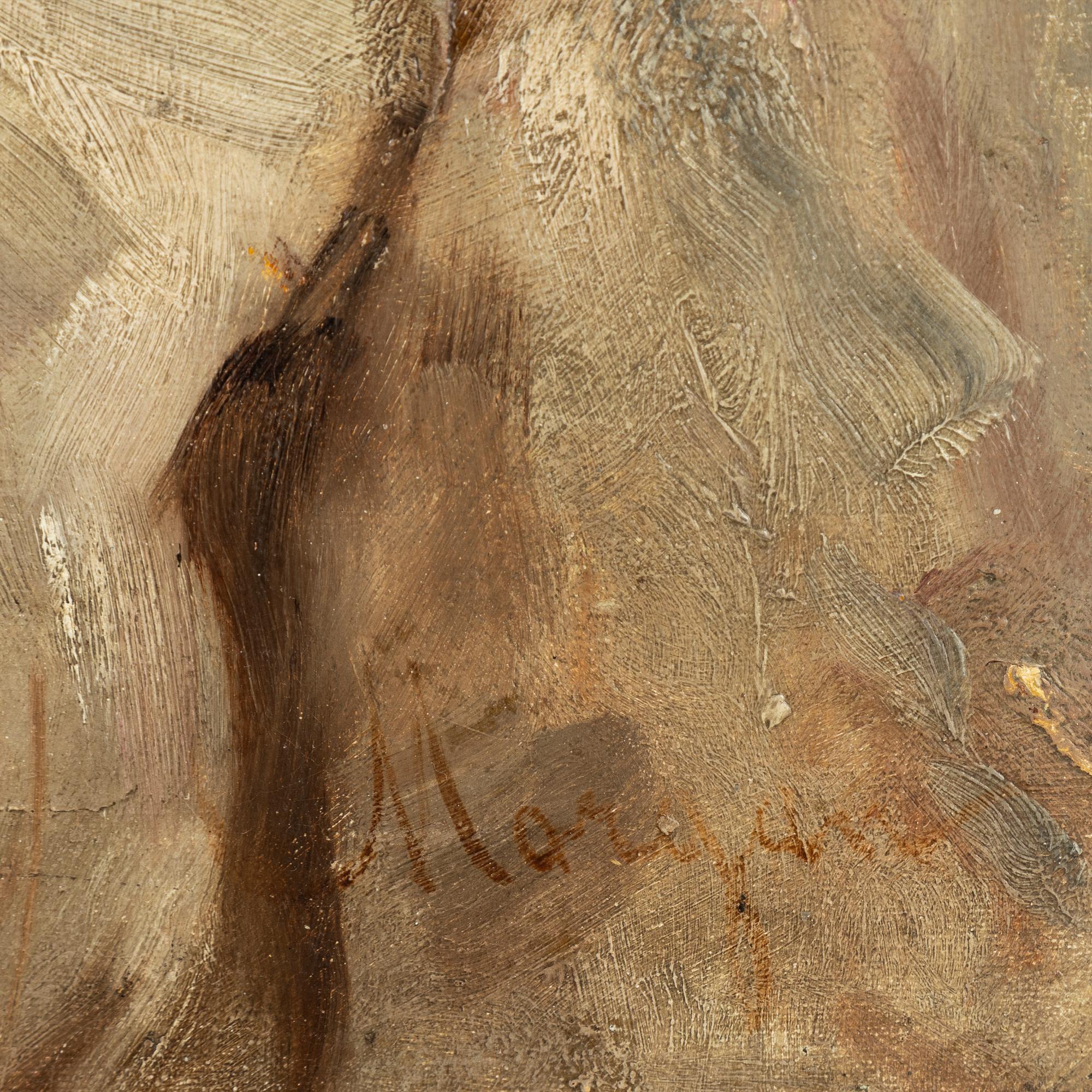 Unknown artist, 19th Century, oil on canvas, indistingtly signed.