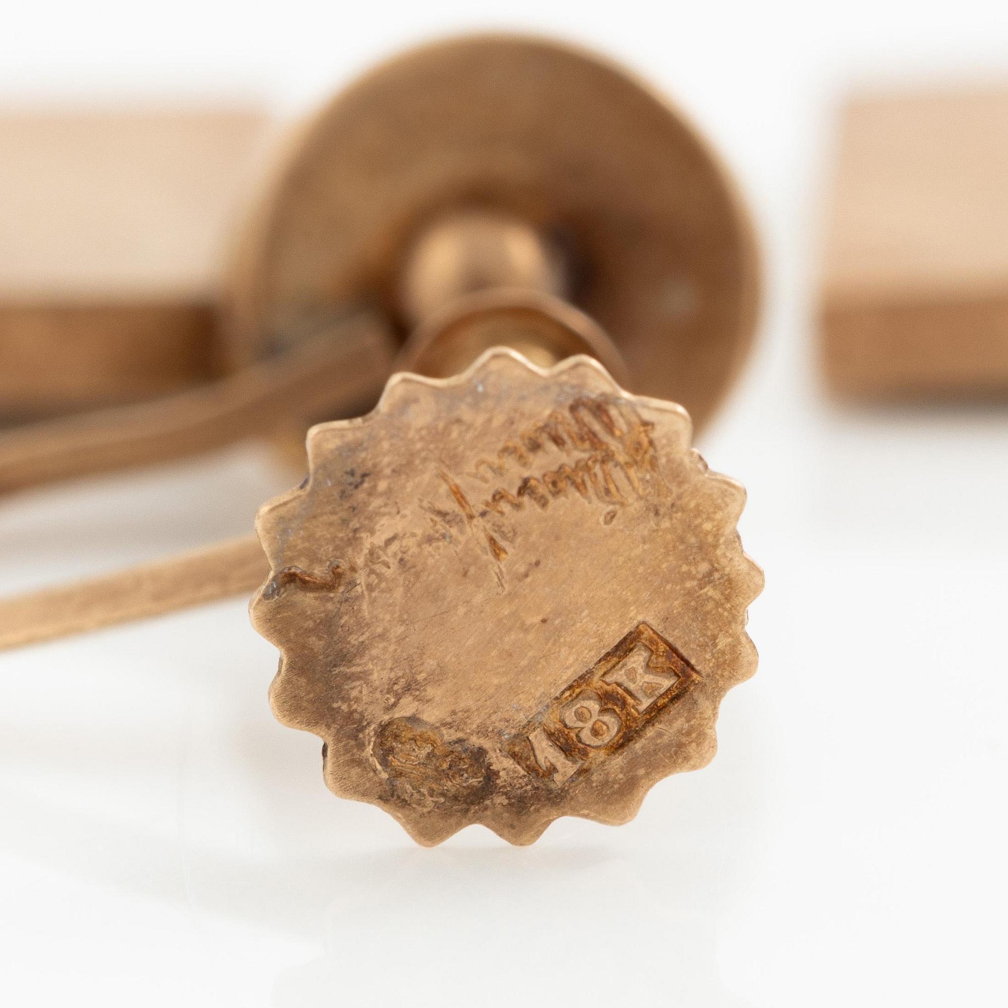 Wiwen Nilsson, A pair of earrings, 18K gold, geometric shape.