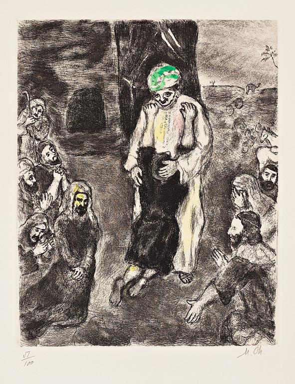 Marc Chagall, MARC CHAGALL, handcoloured etching, on Arches paper, 1928, signed in pencil and numbered 51/100.