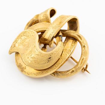 Brooch 18K gold, 19th century.