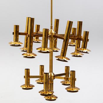 A brass ceiling light by Holger Johansson, Westal.