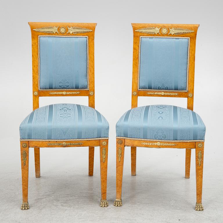 Salon group, 6 pieces, Empire style, around 1900.