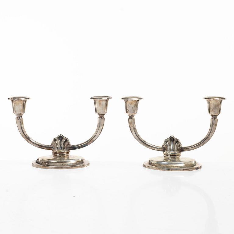 David Andersen, candelabra, a pair, silver, Norway, after 1925.