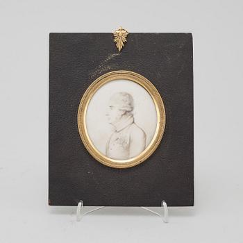 JACOB AXEL GILLBERG, a miniature portrait in a brass frame, signed and dated 1806.